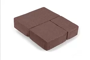 Тротуарная плитка Старый город 2СГ5ф Нобетек Красно-коричневый верхний прокрас на сером ц купить в "Строй-Ресурсе"