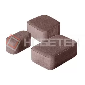 Тротуарная плитка Новая Классика 1НКЛ5ф Нобетек красно-корич. верхний прокрас на сером ц. купить в "Строй-Ресурсе"