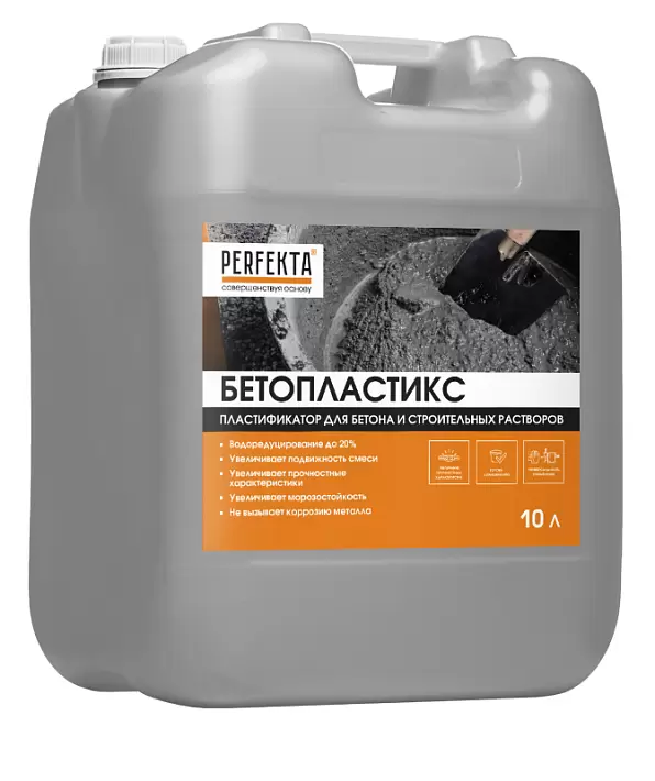 Пластификатор для бетона и строительных растворов Perfekta Бетопластикc, 10 л в "Строй-Ресурсе" Пластификатор для бетона и строительных растворов Perfekta Бетопластикc, 10 л купить в "Строй-Ресурсе"
