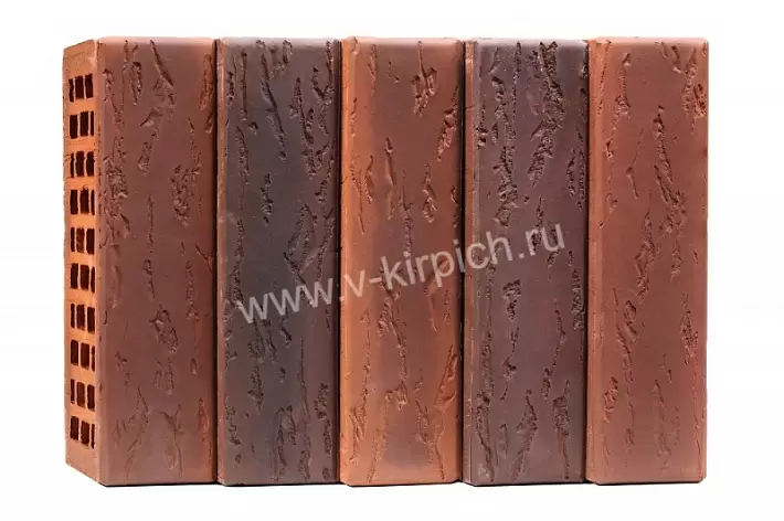 Кирпич лицевой Воротынск М150 1,0НФ МИКС антик-кортен руст (утолщ. лиц. стенка) купить в "Строй-Ресурсе"