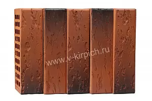 Кирпич лицевой Воротынск М150 1,0НФ красный флеш руст (утолщ. лиц. стенка) купить в "Строй-Ресурсе"