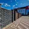 Забор BRICK Блок угловой примыкания правый венге купить в "Строй-Ресурсе"