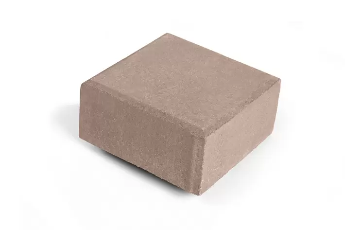 Тротуарная плитка Квадрат "Антик" 3к8ф Нобетек 140х140х80 бежевая верхний прокрас на сером ц. купить в "Строй-Ресурсе"