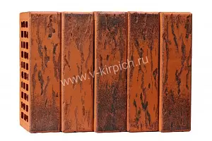 Кирпич лицевой Воротынск М150 1,0НФ красный магма (ex. красный графит руст) (утолщ. лиц. стенка) купить в "Строй-Ресурсе"