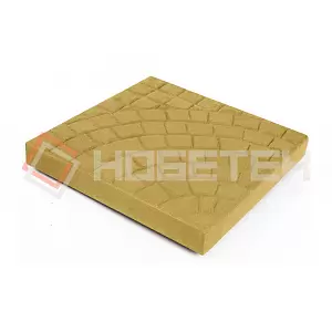 Тротуарная плитка Квадрат Солнышко 1КД5Ф Нобетек 400х400х50 желтая верхний прокрас на сером ц. купить в "Строй-Ресурсе"