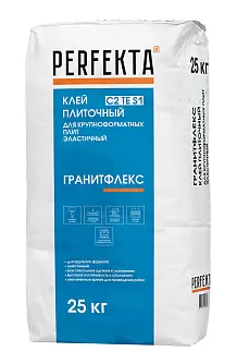 Клей плиточный для крупноформатных плит Perfekta эластичный Гранитфлекс C2TE S1, 25 кг в "Строй-Ресурсе"