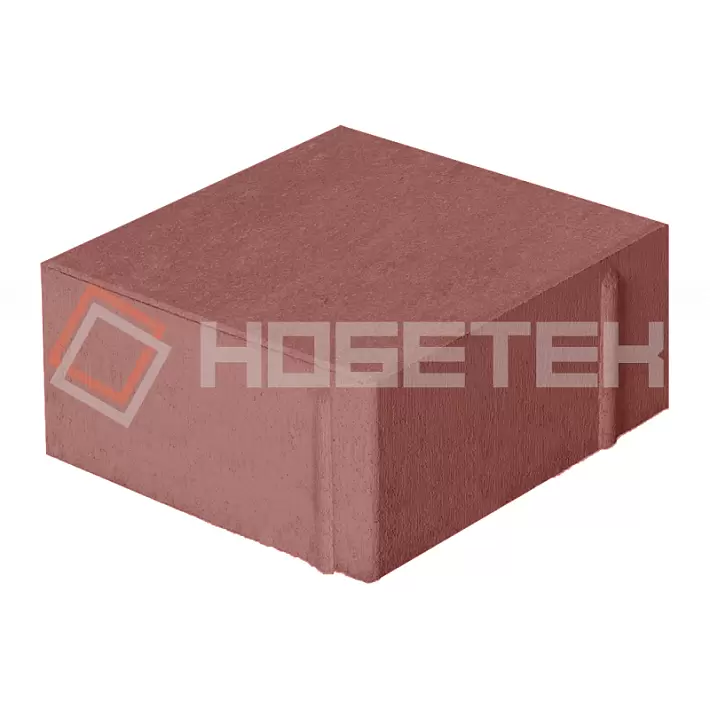 Тротуарная плитка Квадрат 4К6ф Нобетек 100х100х60 красная полный прокрас на белом ц. купить в "Строй-Ресурсе"