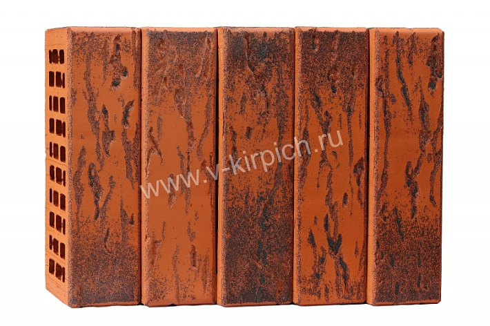 Кирпич лицевой Воротынск М150 1,0НФ красный магма (ex. красный графит руст) (утолщ. лиц. стенка) купить в "Строй-Ресурсе"