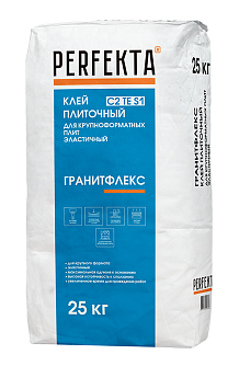 Клей плиточный для крупноформатных плит Perfekta эластичный Гранитфлекс C2TE S1, 25 кг в "Строй-Ресурсе"
