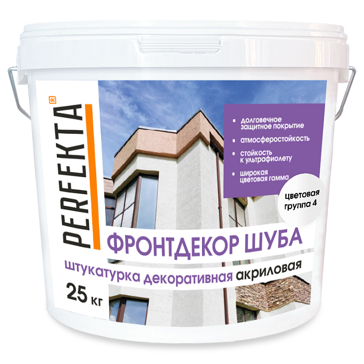 Штукатурка декоративная акриловая Фронтдекор Шуба цветовая группа 4, 25 кг купить в "Строй-Ресурсе"